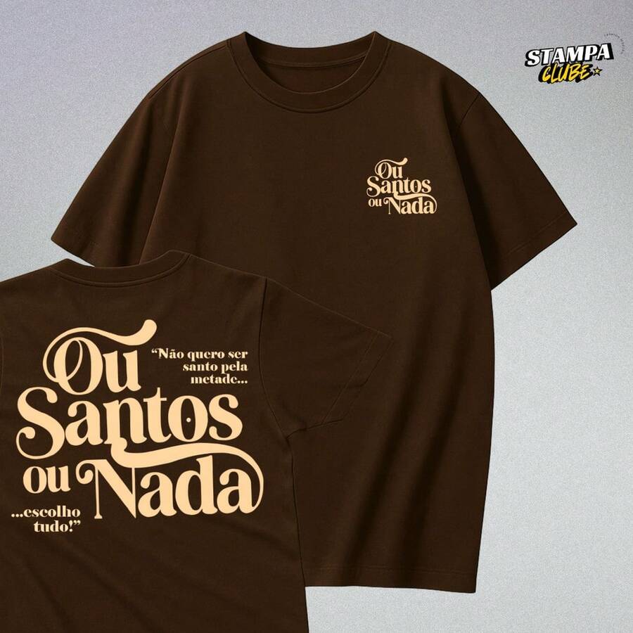 Unisex Christian T-Shirt Saints Or Nothing Style & Purpose Release 2025 - Óxido marrón - Ver 1