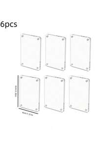 1/6 pièces/set Cadres photo acryliques pour réfrigérateur, cadres photo transparents pour mini photos instantanées de taille portefeuille pour réfrigérateur