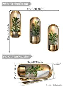 3pcs Flower Pattern Wall Sticker,Stickers,Wall Decal, Vinyl Decal For Home Decorations,Spring Decoration Items Refresh Your Home,Rama Decoration Stickers Gifts Birthday Graduation - Multicolor - View 12