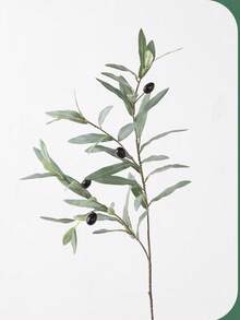 1/2 piezas Rama artificial de hoja de olivo gris-verde de 80 cm, flor de primavera falsa, follaje artificial para boda, planta falsa para decoración del hogar/cocina, arreglos florales DIY, centros de mesa, regalo. Para decoración del hogar, ramos de flores, flores artificiales, decoración de jardín, flores falsas