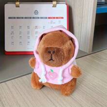 Đồ chơi nhồi bông hình chuột lang Capybara đáng yêu, mềm mại và bền | Thiết kế áo hoodie màu xanh lá cây đáng yêu dành cho chó và mèo cỡ nhỏ đến trung bình - Người bạn đồng hành hoàn hảo cho thú cưng & Phụ kiện trang trí, Chất liệu Polypropylene - Nhiều màu - Xem 10