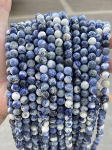 1 件 15 英寸 4/6/8/10/12 毫米天然石圆珠，青金石/玛瑙/绿松石等。天然能量疗愈石，用于脉轮疗愈、DIY 珠宝制作、手链、项链和工艺品