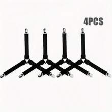 4 Black Triangular Bed Sheet Holders, Suitable For Bed Sheets, Mattress Covers, Sofa Cushions, To Prevent Bed Sheets From Sliding Or Shifting - màu đen - Xem 6