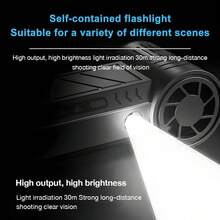 130000 RPM Jet Fan Electric Blower Brushless Motor High Speed ​​Violent Fan 52m/S Portable Fan With Light - màu đen - Xem 9