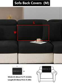 1PC Polar Fleece Jacquard Sofa Cushion Cover, Beautiful Decorative Sofa Cushion Cover, Pet-Proof Sofa Dust-Proof Elastic Sofa Cushion Cover, Jacquard Lines, Solid Black Color, Simple And Elegant, Waterproof, Non-Slip, Machine Washable, Suitable For L-Shaped Sofa 1/2/3/4 Seats, Spring, Summer, Autumn And Winter Seasons - Black - View 20