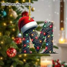 1pc 2D Flat Acrylic Christmas Theme Decoration Pendant, Christmas 26 Letter Decoration Pendant, Christmas Keychain, Backpack And Christmas Tree Decoration Pendant, And Non Electric Christmas Car Pendant Are Perfect Gifts For Christmas, Thanksgiving, New Year, Birthdays, And St. Patrick's Day Home Decor Christmas Decorations Room Decor