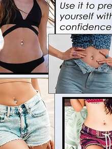 Bộ 10 khuyên rốn bằng thép không gỉ, khuyên rốn cơ bản bằng gốm mềm đính đá Zirconia, trang sức rốn unisex. - Nhiều màu - Xem 5