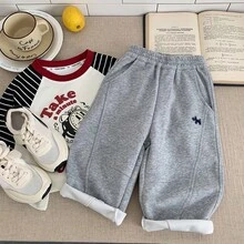 男童运动裤，2025新款秋季休闲童筒裤，时尚长裤 - 淺灰色 - 查看 2