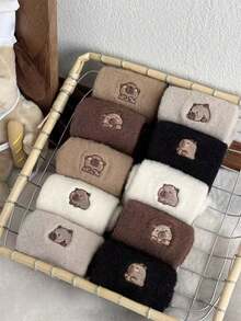 5双随机秋冬加厚保暖卡通船袜 - 彩色 - 查看 4