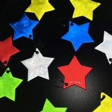 20/40pcs Reflective Star Outdoor Sports Pendant, Suitable For Night Travel, High Visibility Reflective, Backpack, Bag Pendant, Keychain Accessory - Multicolor - View 9