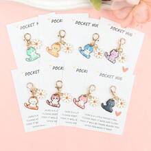 1 套优雅迷人的猫和雏菊钥匙扣 - 女士时尚配饰，动物和花卉主题设计，创意手机壳吊饰，适用于背包和汽车钥匙，传达温暖和意义，也是日常友谊的绝佳小礼物 - 彩色 - 查看 23