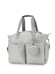 大容量婴儿车包，悬挂式婴儿车尿布包，妈妈和宝宝必备的孕妇包，带奶嘴口袋 - 淺灰色 - 查看 13