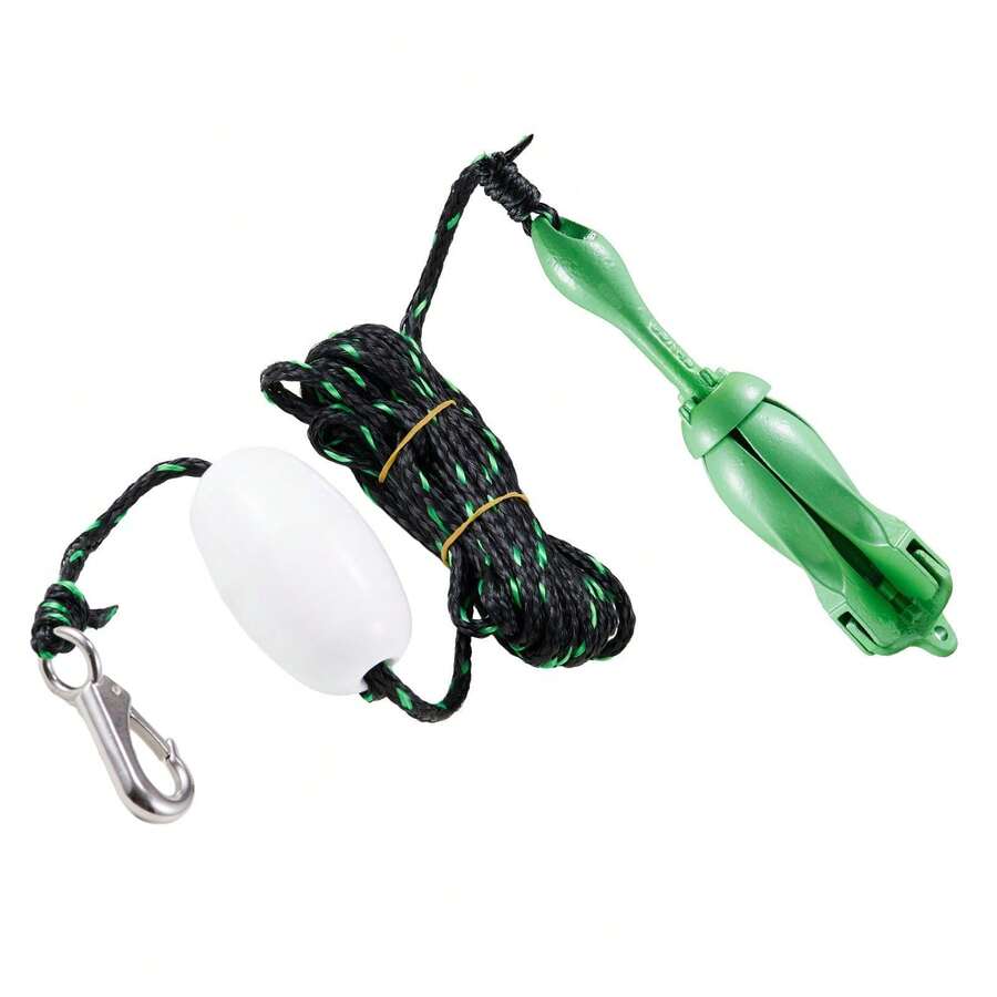 Kayak Anchor Kit, 3.5 Lb Paddle Board Anchor Kit With 26.2 Ft/8 M Rope And Buoy, Folding Small Boat Anchor With Storage Bag And Snap Hook, Kayak Accessories For Kayaks, Small Boats, Canoes - Default - View 1