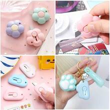 6pcs Mini Flower Cloud Shaped Portable Pocket Retractable Utility Knife Box Cutter With Keychain Hole - 6pcs-Cloud - 查看 5