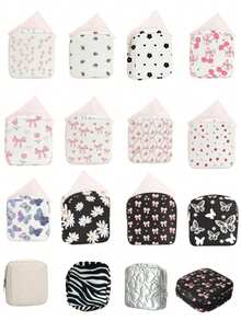 1pc Cow Print Zipper Sanitary Pad Pouch, Large Capacity Portable Bag For Storing Sanitary Pads, Liners, Tampons, Also Can Hold Cosmetics, Coins, Small Items, Versatile For Home, Gift, Travel, Holidays (Halloween, Christmas), Bohemian Style - Multicolor - View 9