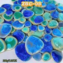 200g/7,05oz Carreaux de mosaïque en céramique de couleurs assorties, morceaux de mosaïque en céramique ovale de tailles mixtes, convenant pour les artisanats DIY, les œuvres d'art murales en mosaïque, les escaliers, les piscines, les décorations intérieures et extérieures