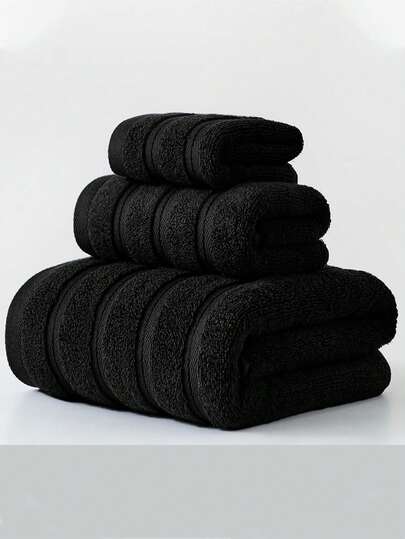 1 pieza/Set de 3 piezas Toalla de baño de algodón de rayas sólidas minimalista moderna | Súper suave, altamente absorbente, toalla de sauna de secado rápido, sin pelusa, ligera, tamaños disponibles: Toalla de baño de 34x75cm/Toalla de baño de 70x140cm/Toalla de mano de 34x34cm, artículos esenciales de baño duraderos, regalo para parejas