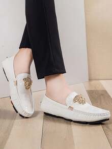 New Outdoor Leisure All-Match Moccasins For All Seasons Men's Business Flat Shoes Loafers Lightweight And Fashionable Men's Shoes - 白色 - 查看 8