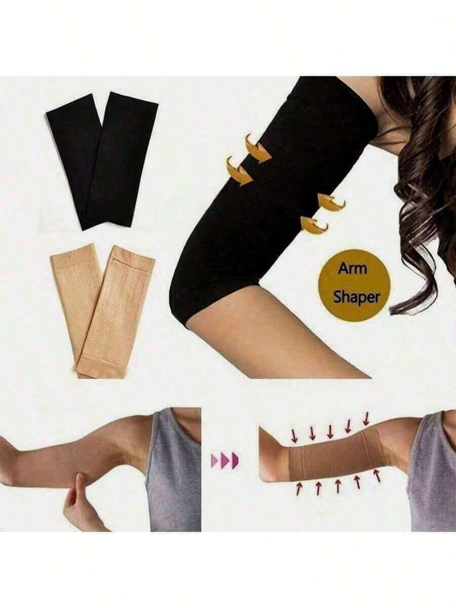 1/2pcs Compression Arm Sleeves, Slimming Arm Wrap Support Brace For Fitness Exercise Weight Loss And Tightening Elastic Elbow Shaper - Multicolor - View 1