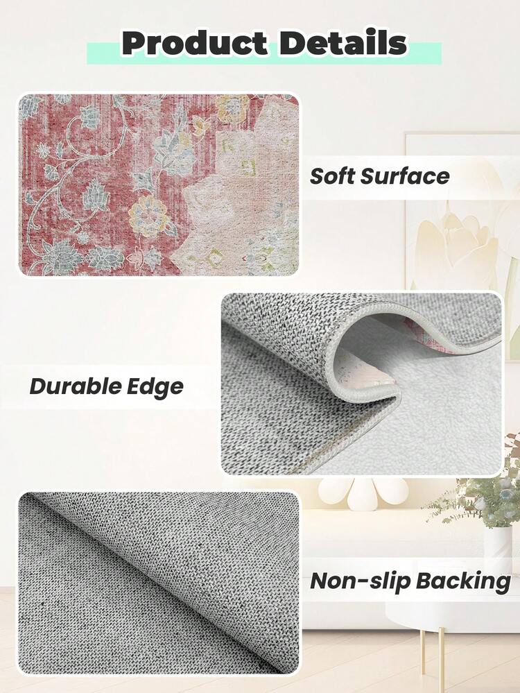 1pc Rug Area Rug Living Room Bedroom Rug Plush Carpet Rug Soft And Skin Friendly Rug Floor Covering Room Decor Multiple Sizes Fluffy Carpet For Living Room Bedroom Washable - Pink - View 8