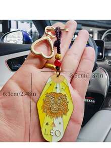 1 breloc norocos boem cu zodia Berbec/Taur, frânghie țesută DIY, breloc metalic emailat pentru hotel, cadou de petrecere de Crăciun/Halloween, perfect pentru familie, prieteni, colegi, parteneri, ziua de naștere, accesorii auto, școală, accesorii gotice drăguțe de Halloween Y2K, idei de cadouri pentru Ziua Profesorilor, accesorii pentru genți, șnururi cu suport pentru legitimație, accesorii auto, brelocuri pentru genți.