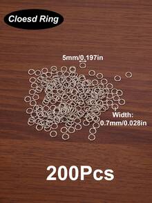 100-200 chiếc/lô Vòng nối kín bằng thép không gỉ dùng làm đồ trang sức, vòng đơn, phụ kiện làm khuyên tai, vòng tay, dây chuyền, móc khóa. - Vòng miệng kín - Xem 22