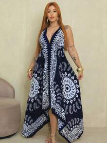 Scarf Dress Costs Open - Màu xanh bụi bặm - Xem 1