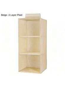 1 件 1/3/4/5/ 层可折叠衣物收纳挂袋,带坚固手柄,衣物收纳篮,毯子,被子,节省空间的衣柜整理器,卧室,家庭,宿舍连衣裙裤子鞋子牛仔裤靴子裙子卧室,整理器,家庭收纳,女式白色 T 恤,女式黑色裤子,女士冬装,连衣裙, - 卡其色 - 查看 14