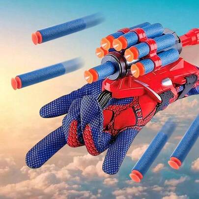 Christmas Decorative Glove Pistol, Plastic Foam Bullets, Suction Spider Ball Toys, Hero Vest, Children's Interactive Toys, Children's Arms, Best Gifts For Holiday Holidays, Children's Computer Tools, Children's Toys, Children's Gifts, Children's Games, Boy Games