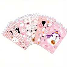 4/8pcs Halloween Style Memo Pads, Vertical Flip Portable Spiral Notebook, Tear-Off Loose-Leaf Paper Notepad, Cute Ghost, Pumpkin, Bat, Suitable For Halloween Party Small Gifts - Set - View 6
