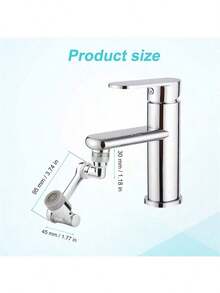 1pc 360° Rotating Faucet Aerator, Glacier Silver Adjustable Mechanical Arm Extension, Multi-Function Faucet Sprayer Head, Suitable For Kitchen And Bathroom, Essential Home Gift, Plastic Material, Suitable For Drinking Water - Multicolor - View 4