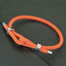 diffone 男女通用幸运红绳手链，可调节不锈钢链手链，Roja De Proteccion - 同心結幸運手繩 - 查看 3