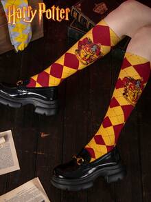 Harry Potter 1/4 哈利波特霍格沃茨格兰芬多学院格子长袜，英伦风学生过膝袜，高筒袜，送男友/女友礼物，派对礼物，舒适袜子