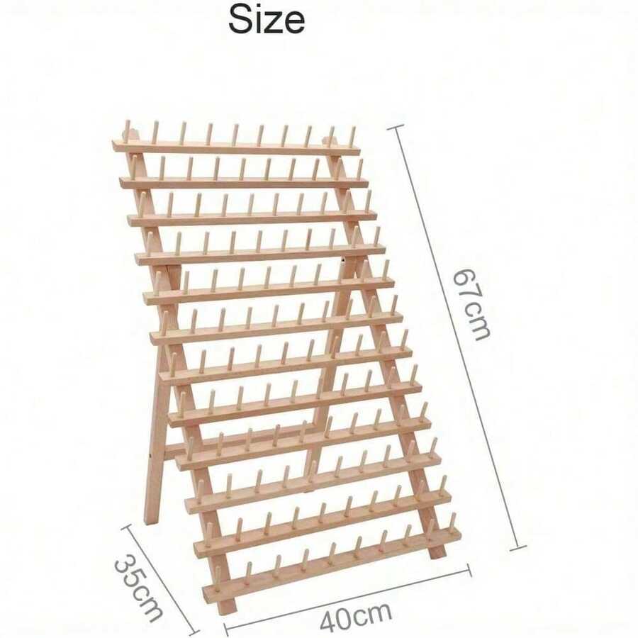 Shoze 120 Spool Thread Rack Thread Holder Wooden Thread Organiser Stand Sewing Spool Holder Thread Holder Organizer For Sewing Quilting Embroidery Hair-Braiding - 1pcs Wood Color - View 1