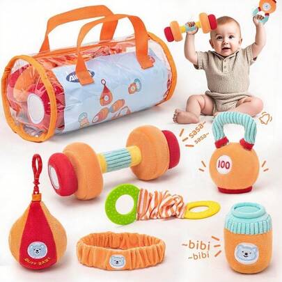 HEANHAN Baby Toys - Baby Toys Toy , Sensory Toy For Babies Workout Weights Dumbbell Toy Set , Babies Girl Boy Gifts