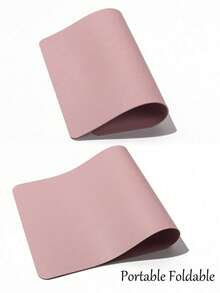 Dusty Pink Nail Art Table Mat Waterproof Soft PU Leather Studio Desk Mat Foldable Nail Arm Rest Cushion Manicure Pad Nail Table Pad Desk Mat For Nail Technician Salon Home