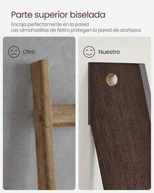 toallero de 5 capas, toallero y manta, organizador de escaleras, almacenamiento y decoración, herramientas blancas rústicas y mejoras para el hogar - Borgoña Rústico - Ver 8