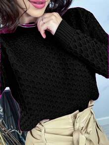 Coméia Knitted Blouse Fits Sizes 38 To 42 - Black - View 2