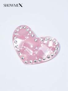 Customized Acetate Frame Hair Clips With Hand-Embedded Diamonds, Customized Logo Or Name, Versatile Heart-Shaped Hair Clips - Multicolor - View 15