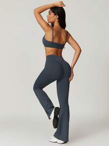 MASKERT Women's Casual Tight Yoga Vest, Long Pants Set, High Elasticity Running Sports Set, Yoga Suit Set