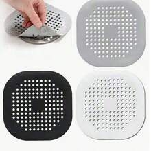 4/2/1 pieza Atrapador de cabello para drenaje, Cubierta de drenaje cuadrada para ducha, Tapón de cabello de silicona con ventosa, Filtros antiobstrucción para lavabo, Tapones de drenaje de bañera y ducha, Tapones desodorizantes de silicona para cocina, Herramientas de baño Servicios de limpieza comercial/Tiendas