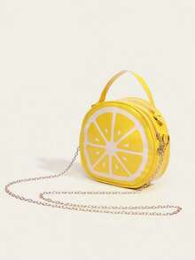 女士秋冬时尚百搭水果包，可爱柠檬斜挎包，Y2K风格单肩包，休闲经典日常通勤包，个性化定制，适合日常搭配，简约风格，摄影、购物、约会、外出、旅行、海滩等场合，便携易用，适合女生、女大学生，也适合办公室、大学、中学、高中、工作等各种场合，可爱风 - 黃色 - 查看 7