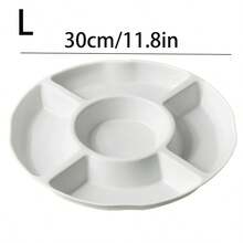 5-Compartment Flower Shaped Multi-Function Serving Tray - Made Of Plastic, Unbreakable. Lightweight And Easy To Carry, Easy To Clean. Stackable Design Saves Space. Divided Appetizer Plate, Versatile Use To Hold Various Foods Such As Snacks, Candies, Fruits, Nuts And Cakes - Suitable For Home, Gatherings, Camping, Travel And Party Food Display. A Must-Have Multi-Compartment Dining Plate For Families