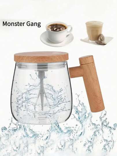Automatic Electric Stirring Cup, High Borosilicate Glass Mixing Coffee Cup, Suitable For Coffee/Milk/Protein Powder, Fully Automatic Electric Stirring Cup, Suitable For Home And Office Use, Can Stir Coffee, Milk, Protein Powder, Soy Milk, Etc. Father's Day Gift, Ideal Choice For Parents, Family, Friends And Ladies.