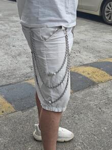 DIY Stainless Steel Dice Pants Chain Three Layers Of Silver Metal Neo Gothic Fashionable Luxury Accessories For Men And Women Halloween Carnival Gifts