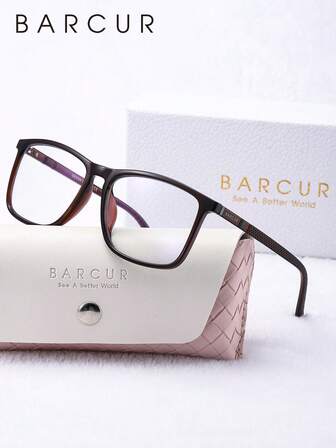 BARCUR 1 件纯色休闲 PC（聚碳酸酯）女士眼镜，适合办公室、阅读、所有季节，品牌包装，馈赠佳品