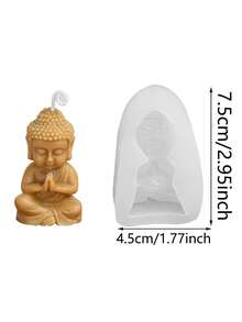 7.5厘米/2.95英寸 x 4.7厘米/1.85英寸佛像硅胶模具，适用于DIY蜡烛制作、工艺品制作、蜡模，材质：硅胶 - 彩色 - 查看 15