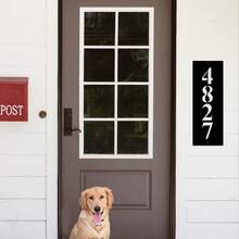 1pc Customized Metal Door Plate: Personalized Door Number Sign, Modern Door Number Design, Wall Decor, Vertical Design, Wall-Mounted Installation.