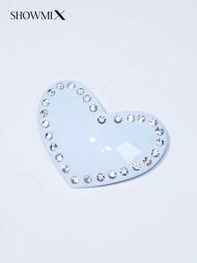 Customized Acetate Frame Hair Clips With Hand-Embedded Diamonds, Customized Logo Or Name, Versatile Heart-Shaped Hair Clips - Multicolor - View 14