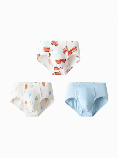 Balabala Paquete de 3 calzoncillos de algodón para niños, tipo bóxer sin cuña